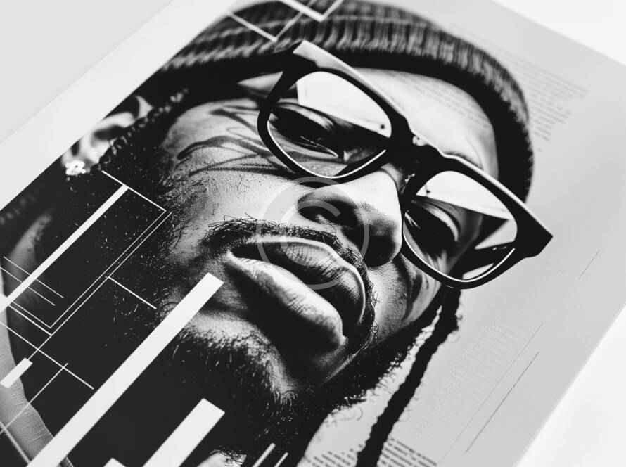 Foto de persona con lentes en blanco y negro