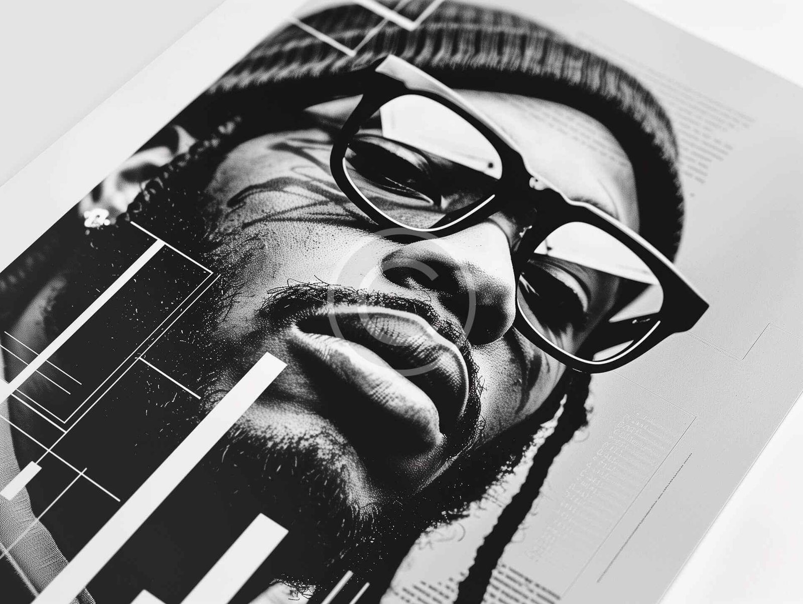 Foto de persona con lentes en blanco y negro