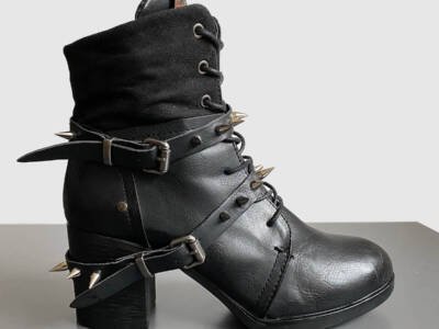 Spiked Armor Block Heel Boots // 1-of-1