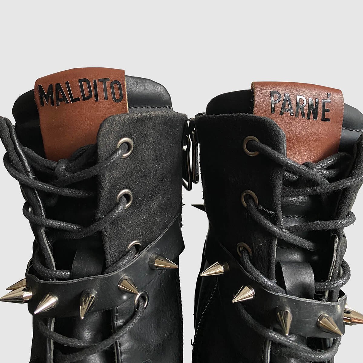 Spiked Armor Block Heel Boots // 1-of-1