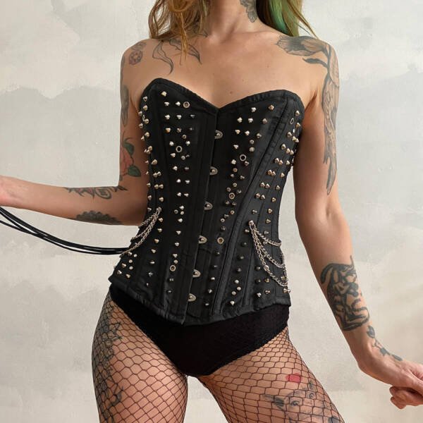 Black Metal Spiked Corset // 1-of-1