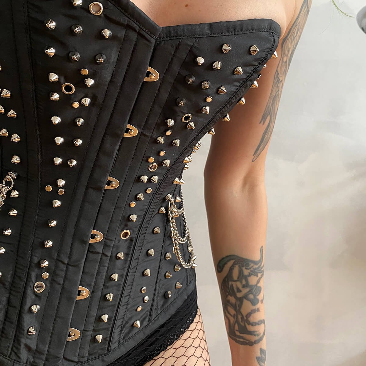 Black Metal Spiked Corset // 1-of-1